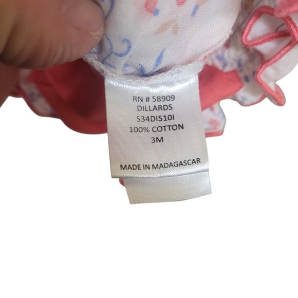 EdgeHill Collections Baby 3 Month Dress & Bloomers Diaper Cover White Blue Pink - Picture 12 of 13